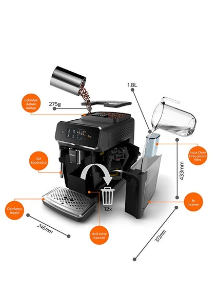 Philips 2200 Serisi EP2220/10 Tam Otomatik Espresso Makinesi - 7