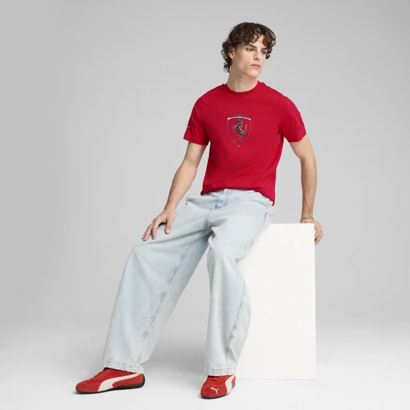 Puma 63018902 Ferrari Race Tl Big Shield T Erkek Spor Tişört - 5