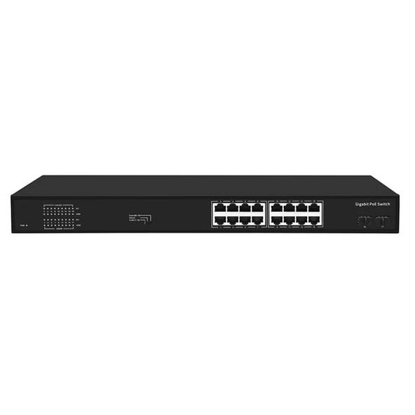 <![CDATA[ODS 16port 200w FULL PoE 08ODS-16GP2S-200 GIGABIT 2X SFP Yönetilemez Switch]]>