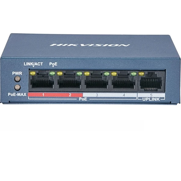 <![CDATA[HIKVISION 4port 30w FULL PoE DS-3E0105P-E/M(B) 10/100 1X-UPLINK Yönetilemez Switch]]>