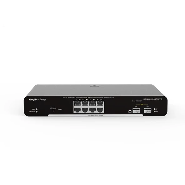 <![CDATA[RUIJIE 8port 125w FULL PoE RG-NBS3100-8GT2SFP-P GIGABIT 2X SFP Yönetilebilir Switch]]>