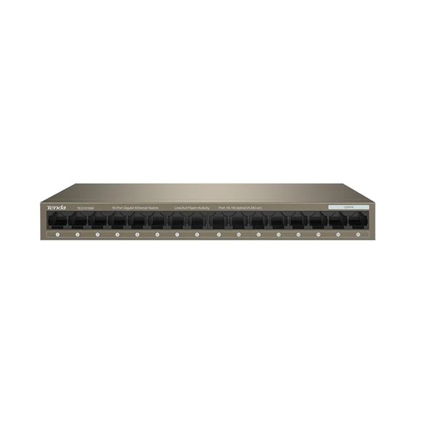 <![CDATA[TENDA 16port TEG1016M GIGABIT Yönetilemez Switch Masaüstü]]>
