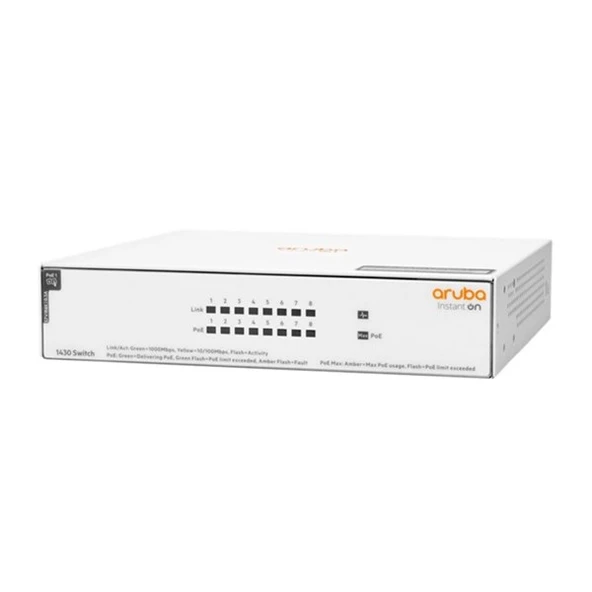 <![CDATA[ARUBA 8port Instant On 1430-8 R8R46A Gigabit 64w Full PoE Switch]]>