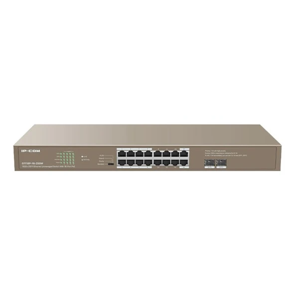 <![CDATA[IP-COM 16port IP-G3318P-16-250W Gigabit 2-SFP 250W Ful PoE Cloud Yönetilebilir Rack Mount Swıtch]]>