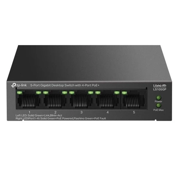 <![CDATA[TP-LINK 5port LS105GP Gigabit 4port 65w PoE Switch]]>