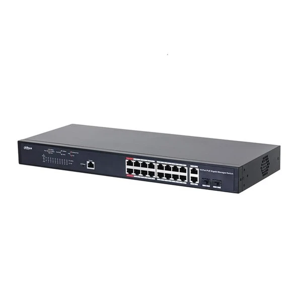 <![CDATA[DAHUA 16port PFS4218-16GT-230 Gigabit 2-SFP 230w Full PoE Switch]]>