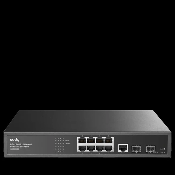 <![CDATA[CUDY GS2008S2 8 Port Gigabit 2-SFP Yönetilebilir Switch]]>