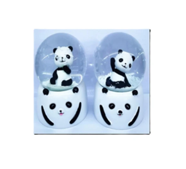 samur parti parti aksesuar & kostüm Siyah-Beyaz Panda Kar Küresi Büyük Boy - Resim 2