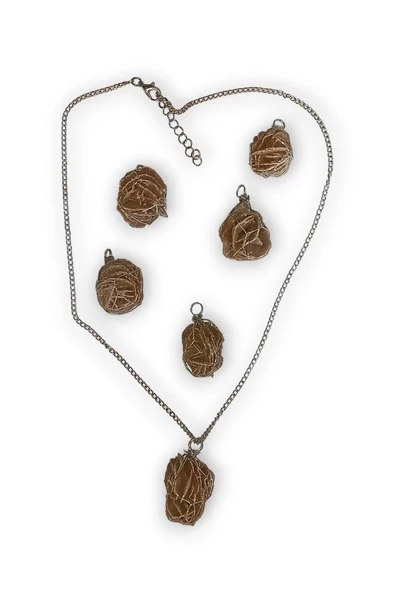 Doğal Çöl Gülü, Sabır Taşı Kolye 336-1 - 2