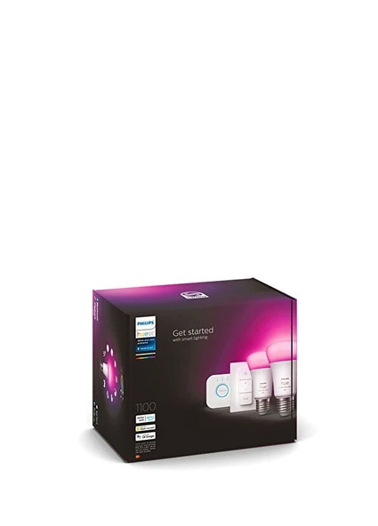 Philips Hue 9-75W Renkli Kumandalı E27 Bluetooth Özellikli 2'li Akıllı Başlangıç Seti