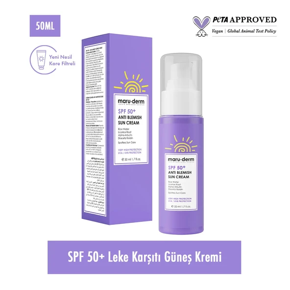 Maruderm SPF50+ Leke Karşıtı Güneş Kremi 50 ml