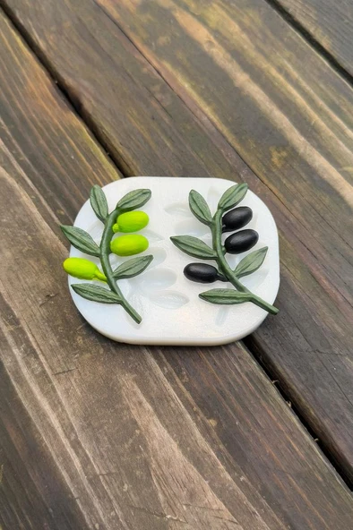 Zeytin Dalı İkili Silikon Mum Kalıbı - Resim 5
