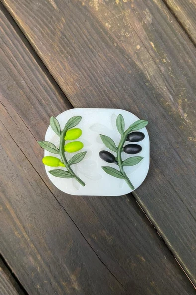 Zeytin Dalı İkili Silikon Mum Kalıbı - Resim 3