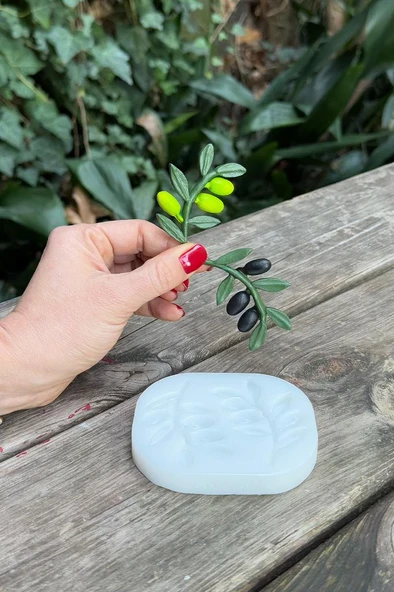Zeytin Dalı İkili Silikon Mum Kalıbı - Resim 2