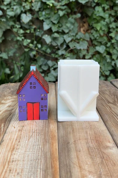 Ev Büyük Tekli Silikon Mum Kalıbı - Resim 4