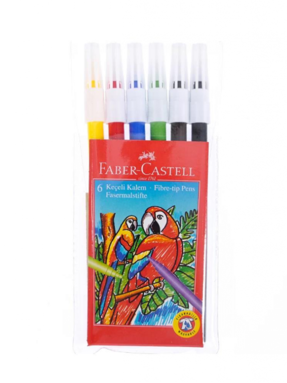 Faber-Castell Keçeli Kalem 6 Renk Yuvarlak İnce Uçlu 5067 155106