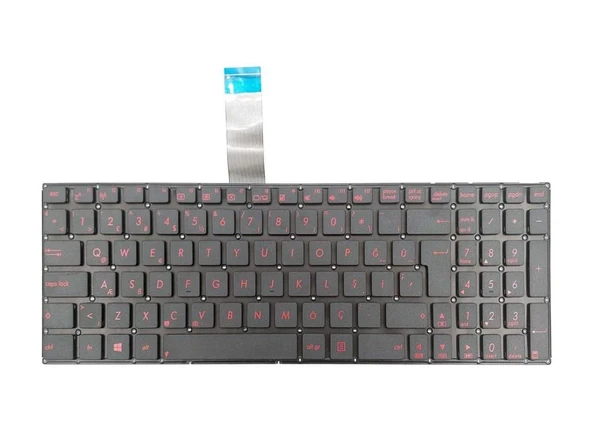 Asus X550 K550C X552 Notebook Klavye - Siyah - Kırmızı Harfli / NBKL0833RD - 1