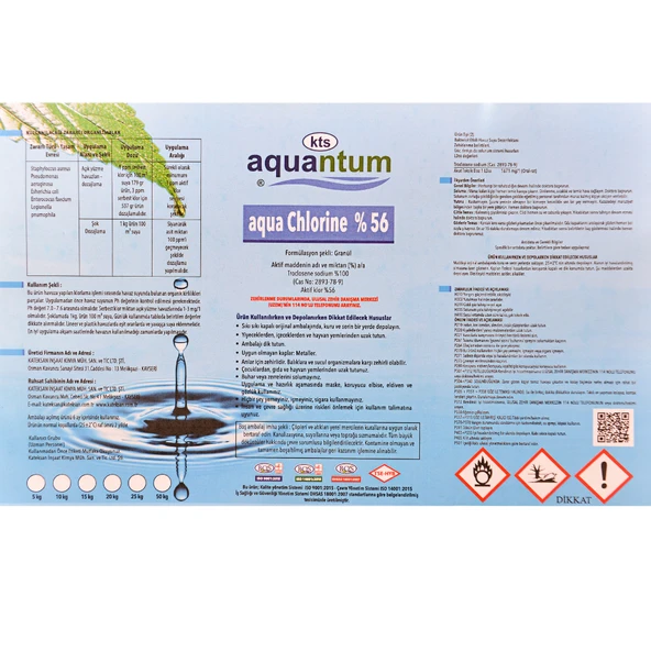 Aquantum 50 Kg %56 Aktif Granül Klor - %56 Chlorine Granular-ToptancıyızBiz - 2