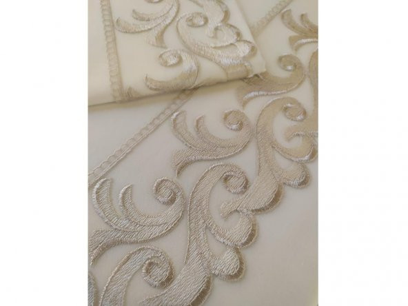 Çeyiz Diyarı Fransız Güpürlü Belinda Nevresim Takımı 6 Parça Krem Cappucino - 2