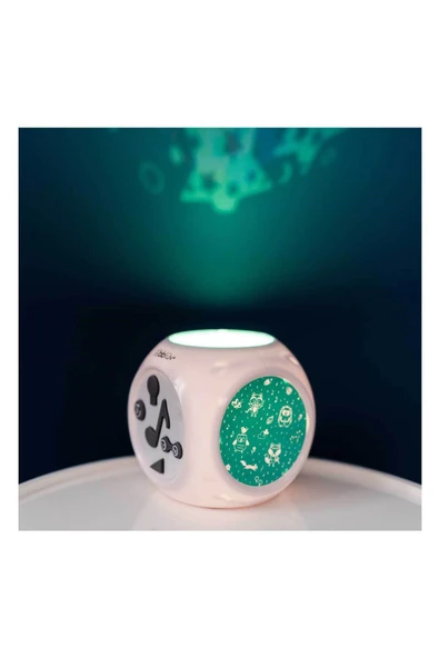 Bblüv Kübe Müzikli Gece Lambası ve Projektör  Beyaz