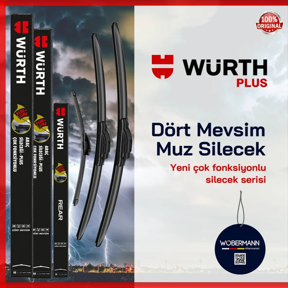Wöbermann + Würth Dacia Logan MCV 2013-2015 Ön Arka Muz Silecek Takımı