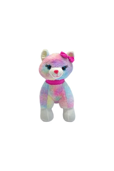 Halley Oyuncak Tokalı Renkli Kedi Peluş 30 cm 62340