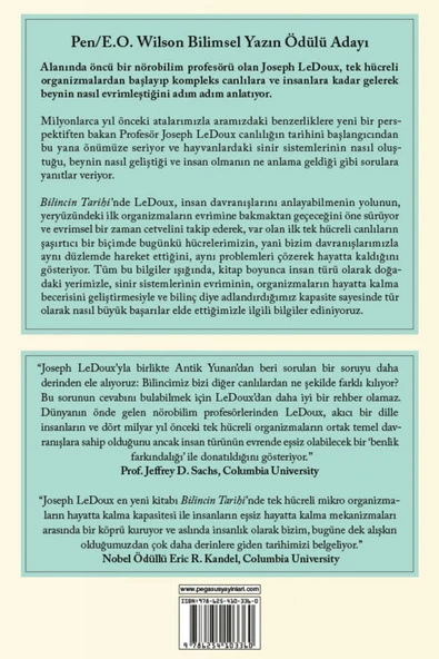 Bilincin Tarihi İnsan Beyninin Gelişiminin 4 Milyar Yıllık Hikayesi - Joseph LeDoux - 2