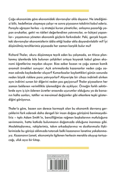 Kazananın Laneti: Ekonomik Yaşamın Çelişkileri Ve Anomalileri - Richard H. Thaler - 2