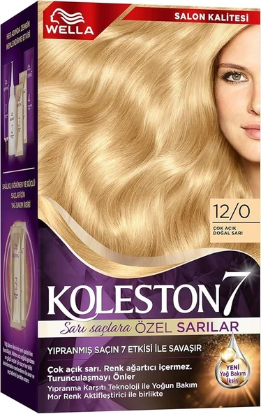 Koleston Kit Saç Boyası 12/0 Çok Açık Doğal Sarı
