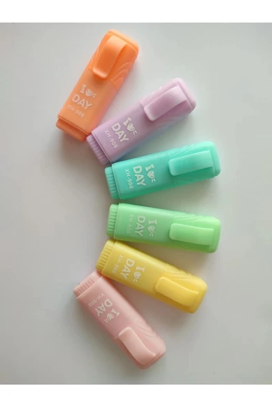 Linea Mini Fosforlu Kalem 6 Renk Pastel - Renkli Renk
