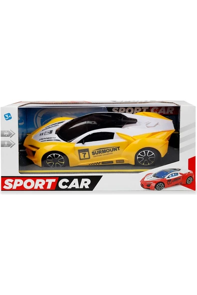 Can-Em Oyuncak Kutulu Pilli Sesli Işıklı Spor Arabası Sarı 3+ Yaş - Sarı Renk