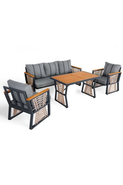 FERRO 3+1+1+MASA ANTRASİT BAHÇE TAKIMI , BALKON TAKIMI - 2