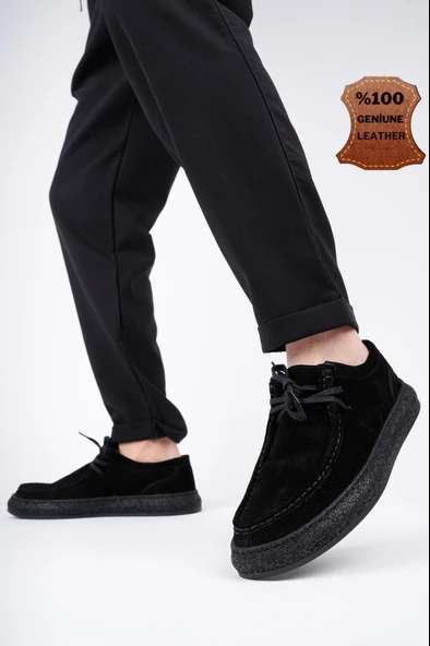 Muggo SANCHEZ Klasik Hakiki Deri Günlük Ortopedik Bağcıklı Erkek Casual Ayakkabı - 12