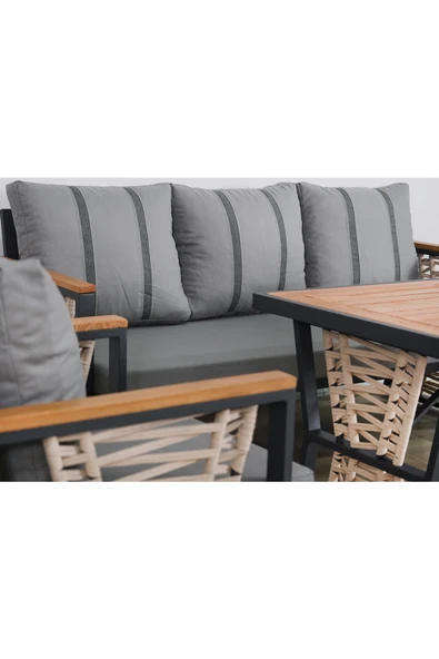 FERRO 3+1+1+MASA ANTRASİT BAHÇE TAKIMI , BALKON TAKIMI - 3