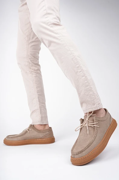 Muggo SANCHEZ Klasik Hakiki Deri Günlük Ortopedik Bağcıklı Erkek Casual Ayakkabı - 3