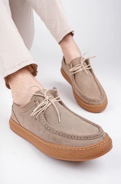 Muggo SANCHEZ Klasik Hakiki Deri Günlük Ortopedik Bağcıklı Erkek Casual Ayakkabı - 2