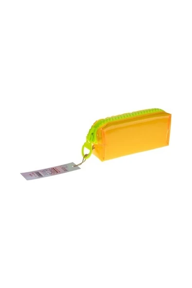 Unicus Kalem Çantası Tekli Big Zip Neon Şeffaf Renkli Xl