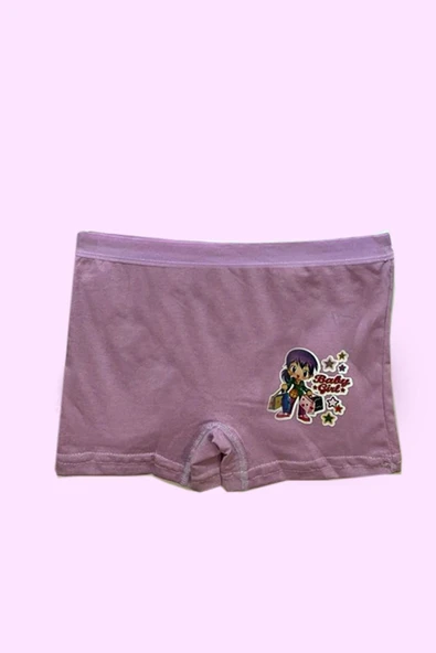 Kız Çocuk Pamuklu Penye İp Askılı Atlet 3'lı Beyaz Atlet 3'lı Karışık Renk Boxer 6 Parça Set - 4