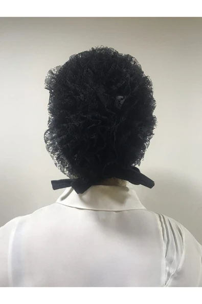 Fırfırlı Bone Önü Dikişsiz (Siyah) - 3