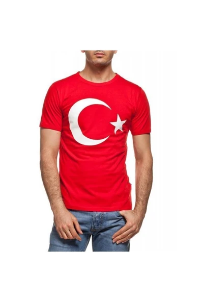 Türk Bayrağı Tişört Türk Bayraklı T-shirt Unisex Bayrak Tişört - 3