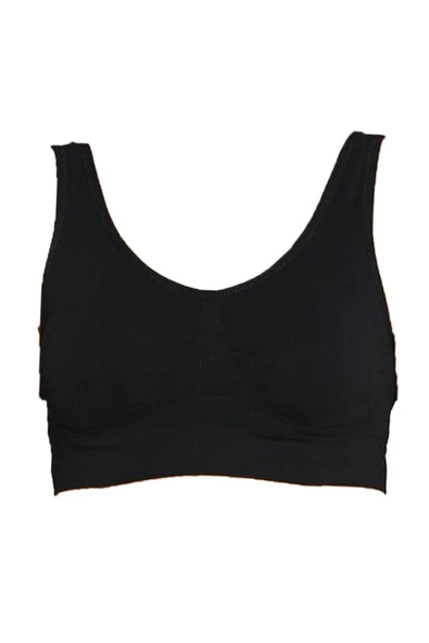 Kadın Pedli Kalın Askılı Crop Büstiyer Siyah Beyaz 2'li Set - 3