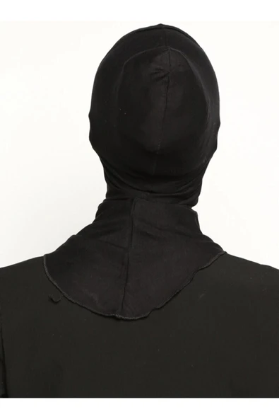 Boyunluklu Hijab Bone - Siyah - - 3