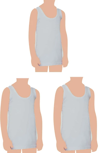 Erkek Çocuk Pamuklu 3'lı Gri Atlet 3'lı Karışık Renk Boxer 6 Parça Set - 4