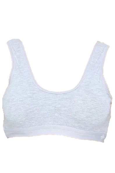 Kadın Pedli Kalın Askılı Crop Büstiyer Siyah Beyaz Gri 3'lü Set - 3