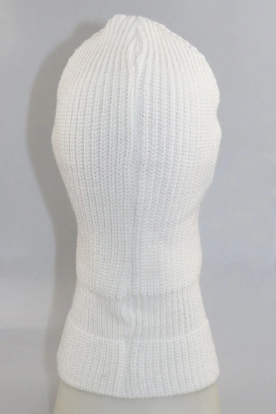 Beyaz Kılıç Nakışlı 3 Gözlü Unisex Kar Maskesi - 4