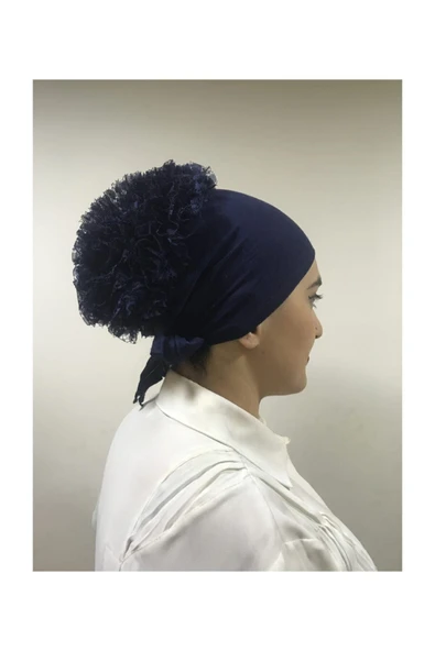 Tesettür Fırfırlı Bone (lacivert) - 2