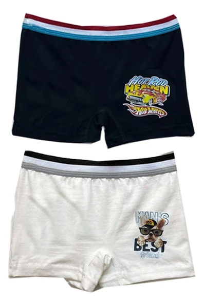 Erkek Çocuk Pamuklu 6'lı Gri Atlet 6'lı Karışık Renk Boxer 12 Parça Set - 4