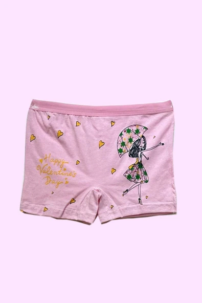 Kız Çocuk Pamuklu Penye İp Askılı Atlet 6'lı Beyaz Atlet 6'lı Karışık Renk Boxer 12 Parça Set - 4