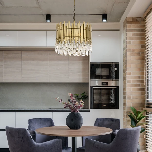 Avonni Av-60162-e40 Eskitme Kaplama Klasik Avize E27 Metal Kristal 40cm - 3