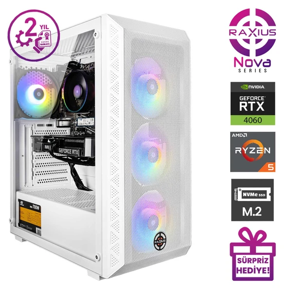 Raxius Nova G2 R5 4060-5600A15 Ryzen5 5600 32GB 2TBSSD RTX4060 W11P Gaming Masaüstü Bilgisayar - 2